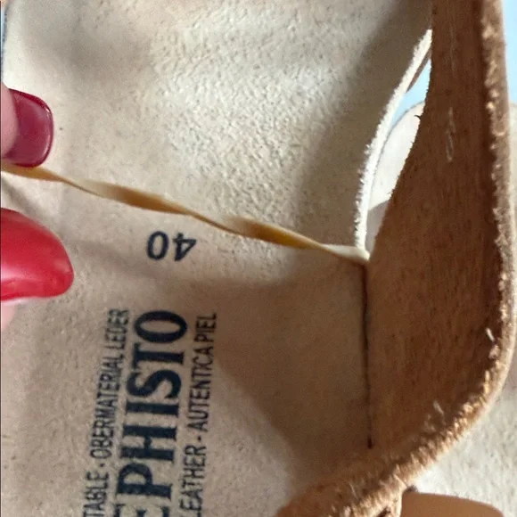 Mephisto Brown Leather Slingback Sandals - Picture 8 of 9